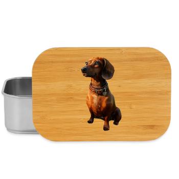 Dackel Dachshund Zwergdackel Dackelclub Teckel - Lunch Box - Silber - Vorne