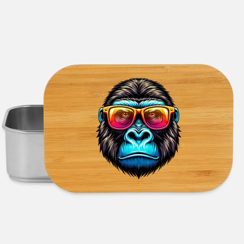 Gorillas with sunglasses - Lunch Box - silver