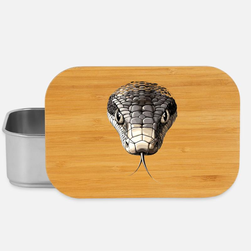 Schlange Python Kobra Mamba Klapperschlange Snake - Lunch Box - Silber