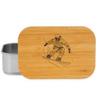 Dessin au trait du snowboarder - Boîte à goûter - argent - Devant