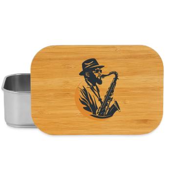 Saxophonist Grafik - Lunch Box - Silber - Vorne
