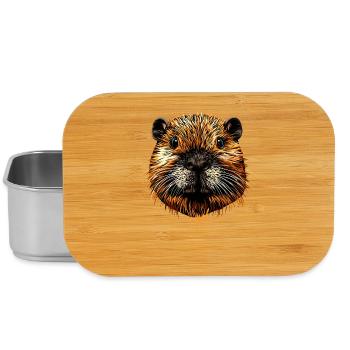Biber Motiv Biberflüsterer Nagetiere Süßer Biber - Lunch Box - Silber - Vorne