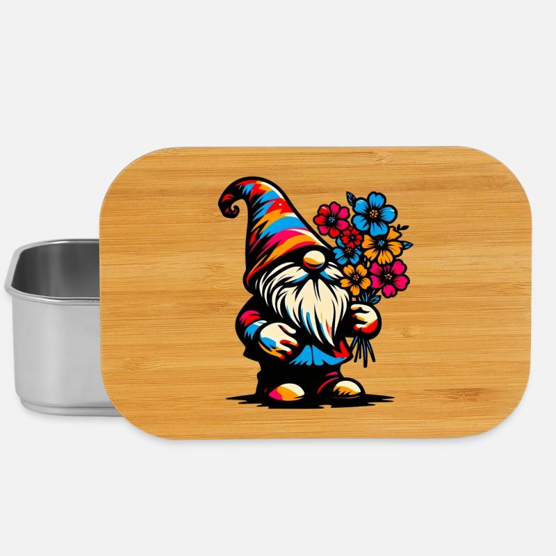 Zwerg mit Blumen - Lunch Box - Silber
