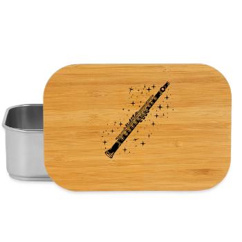 Flute Drawing - Lunch Box - silver - Front