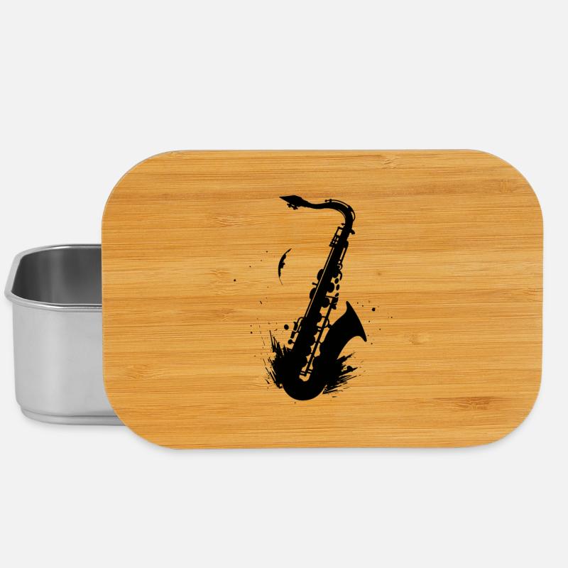 Saxophon - Lunch Box - Silber