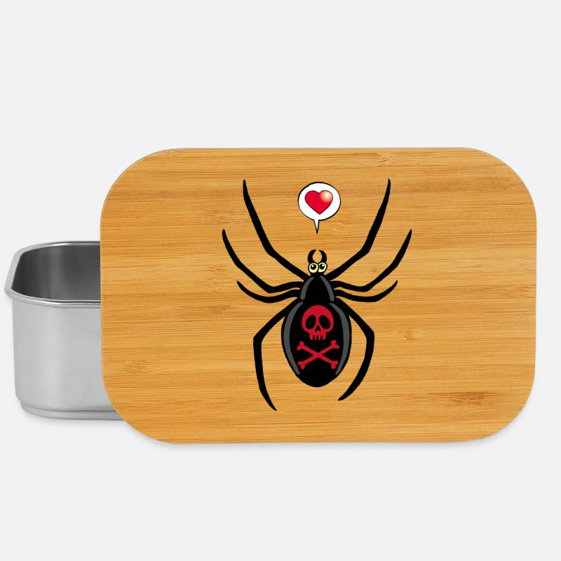 Verliebte schwarze Witwe Spinne - Lunch Box - Silber