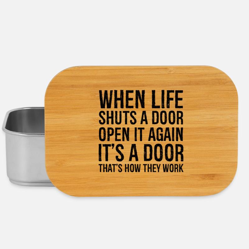 when life shuts a door - Lunch Box - silver