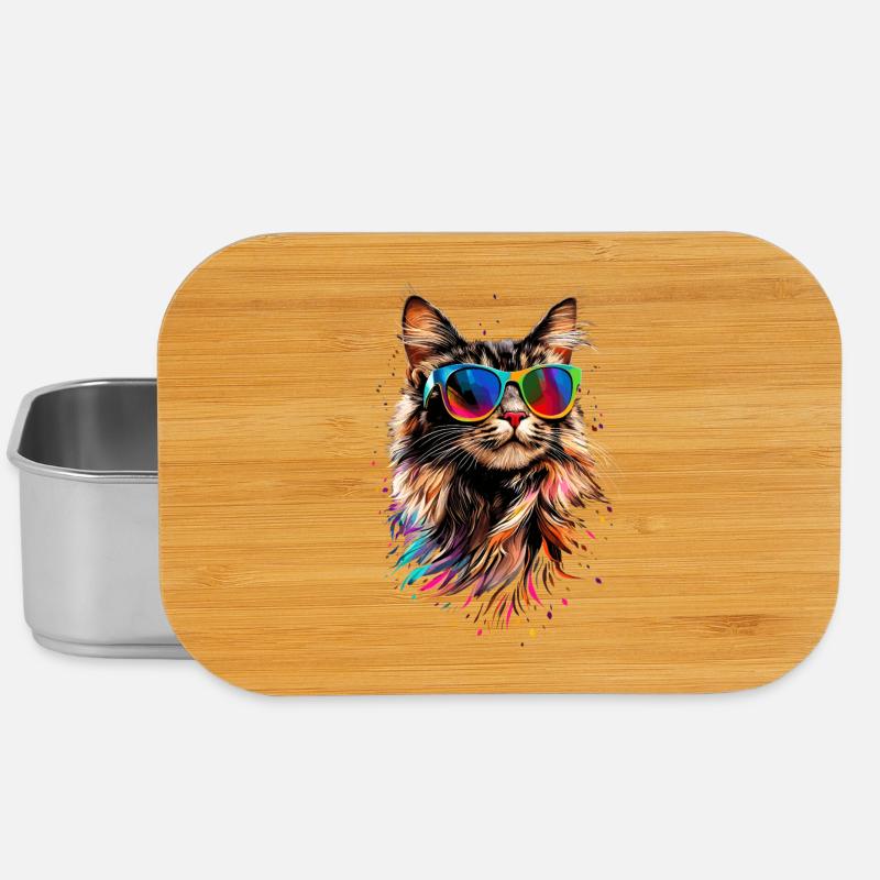 Maine Coon Chat Chat Maman Chat Maine Coon Chats - Boîte à goûter - argent