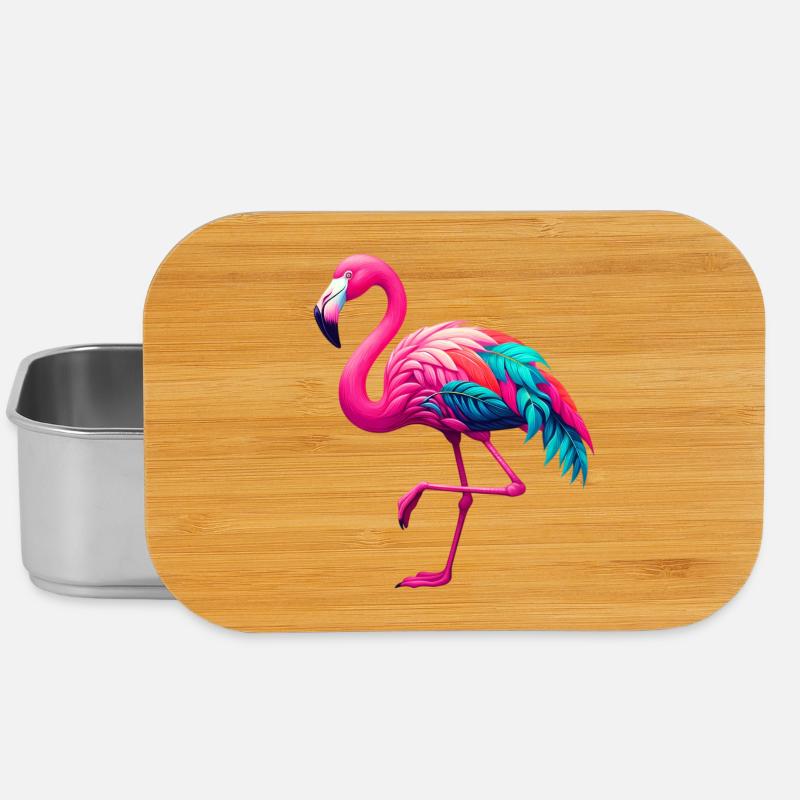 Flamingo - Lunch Box - Silber
