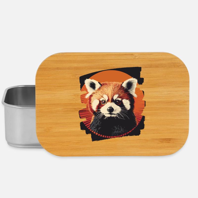 Roter Panda Retro - Lunch Box - Silber
