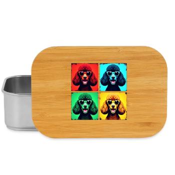 Poodle Pop Art, Luna, Charlie, Max, Lola, Mia - Lunch Box - silver - Front