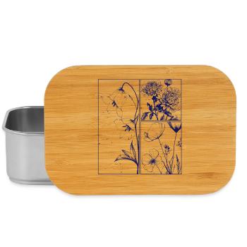 Chrysanthème floral Campanule Cadeau botanique - Boîte à goûter - argent - Devant