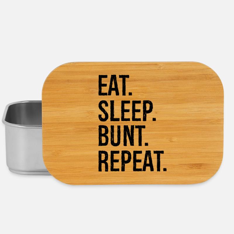 eat sleep bunt repeat - Lunch Box - silver