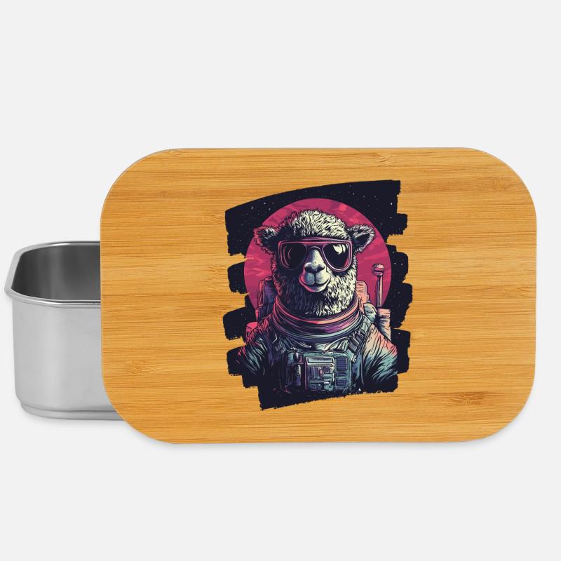 Lama Astronaut - Lunch Box - Silber