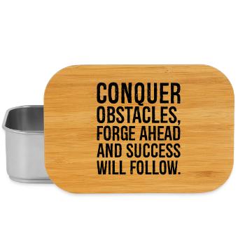 conquer obstacles forge ahead and success will - Lunch Box - silver - Front