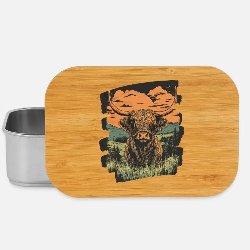 Schottisches Hochlandrind - Lunch Box - Silber
