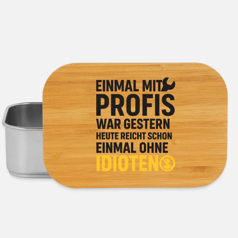 Einmal ohne Idioten – Job-Sarkasmus mit Symbol - Lunch Box - Silber