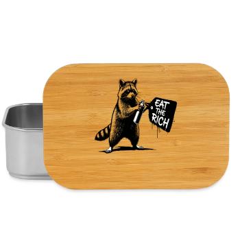 Waschbär Sprayer - EAT THE RICH - Lunch Box - Silber - Vorne