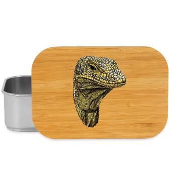 Lézard varan, reptile, dragon de Komodo, varan bagué, lézard - Boîte à goûter - argent - Devant