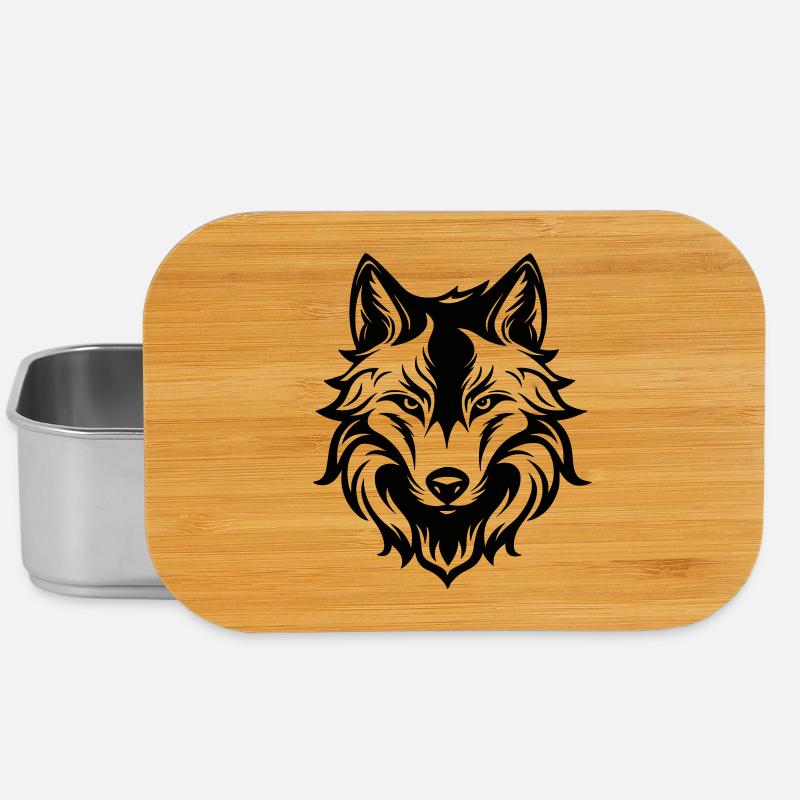 Conception de la silhouette de loup majestueux - Boîte à goûter - argent