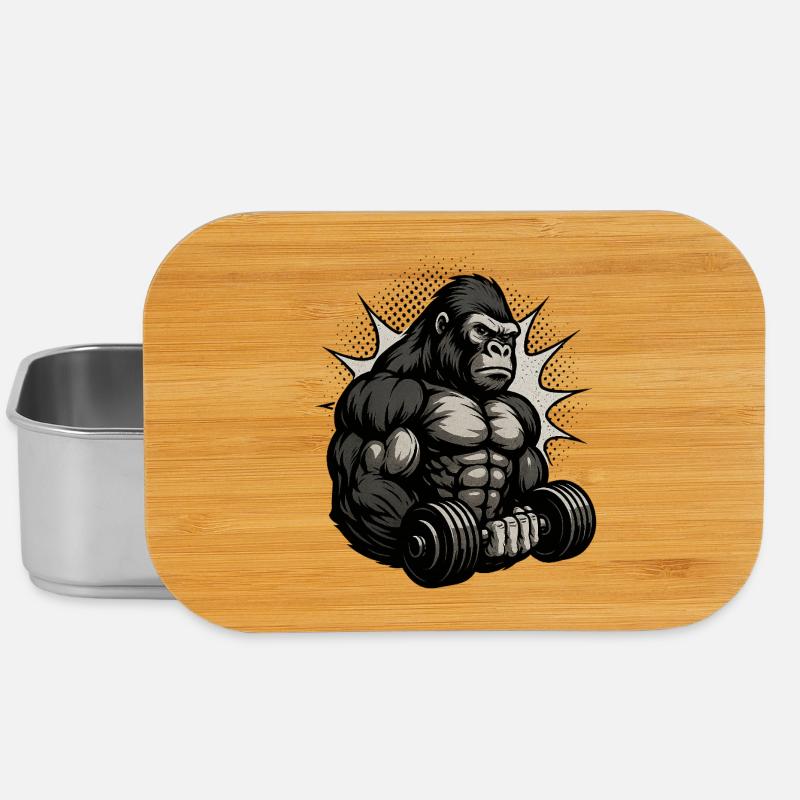 Starker Gorilla Kraftmuster - Lunch Box - Silber