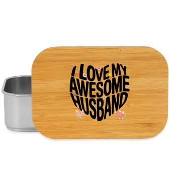 Awesome Husband Love Shirt - Retro süße Cartoon St - Lunch Box - Silber - Vorne