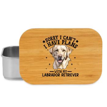 Lively Labrador Portrait Illustration - Lunch Box - silver - Front