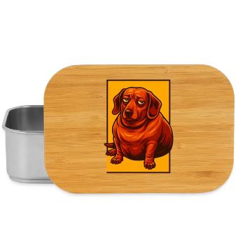 Teckel expressif Pop Art, Amoureux des chiens potelés - Boîte à goûter - argent - Devant