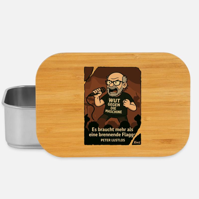Protestierender Peter Lustlos mit Mikrofon - Lunch Box - Silber