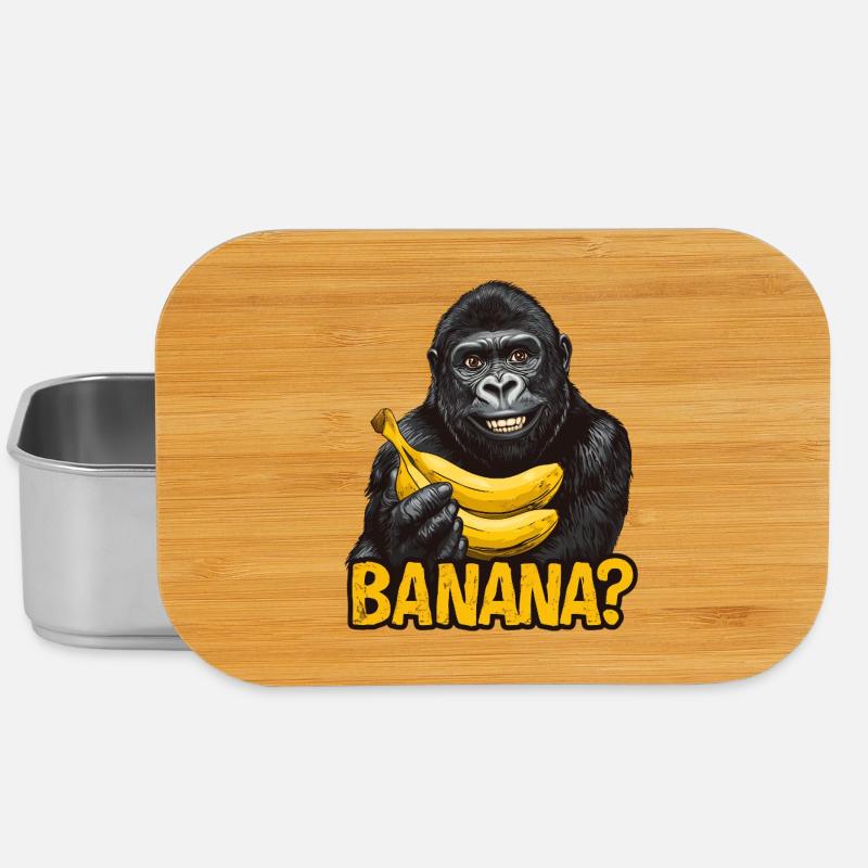 Gorilla with bananas - Lunch Box - silver