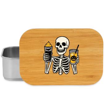Festive Skeleton with Halloween Drinks - Lunch Box - silver - Front
