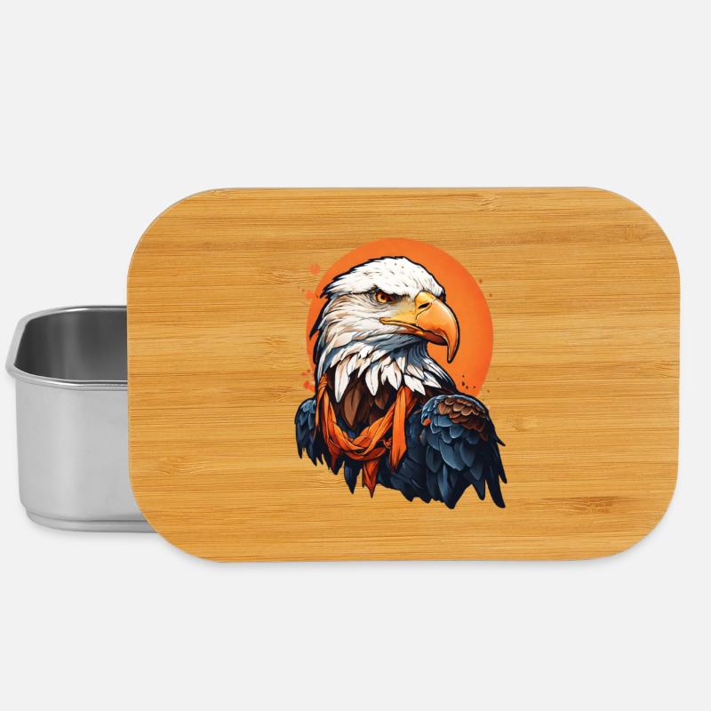 Bald eagle with orange accents - Lunch Box - silver