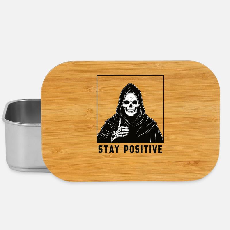 Skelett-Held mit positivem Motto - Lunch Box - Silber