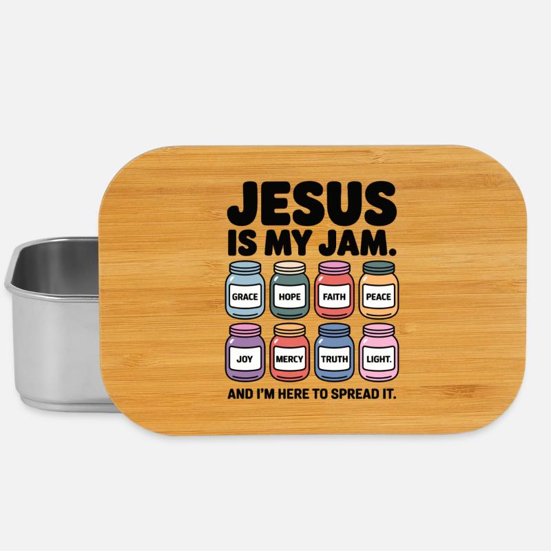  Jesus Ist Mein Jam Hoffnung Gnade Glaube Frieden - Lunch Box - Silber