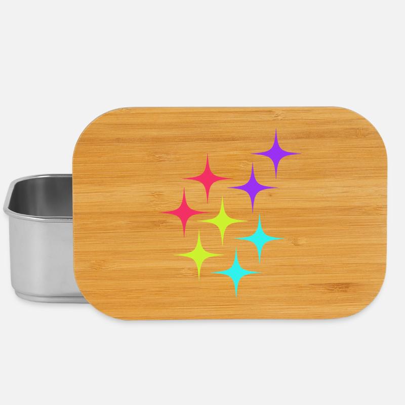 Colorful star sparkle pattern - Lunch Box - silver