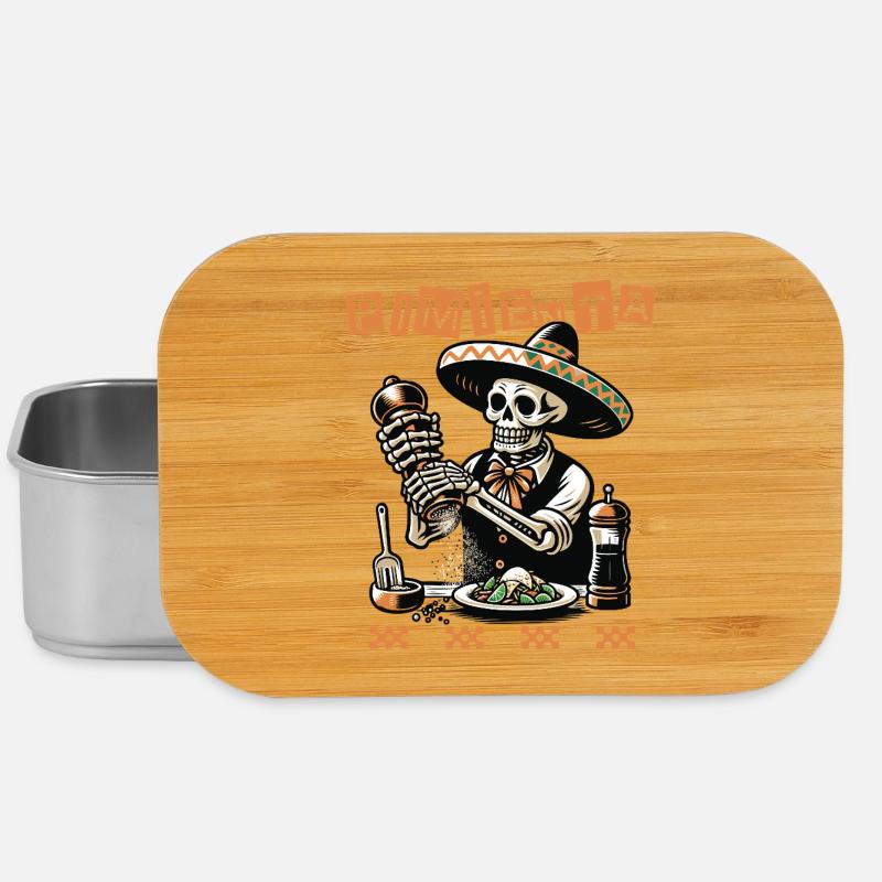 Mariachi Pepper Skull - Lunch Box - silver