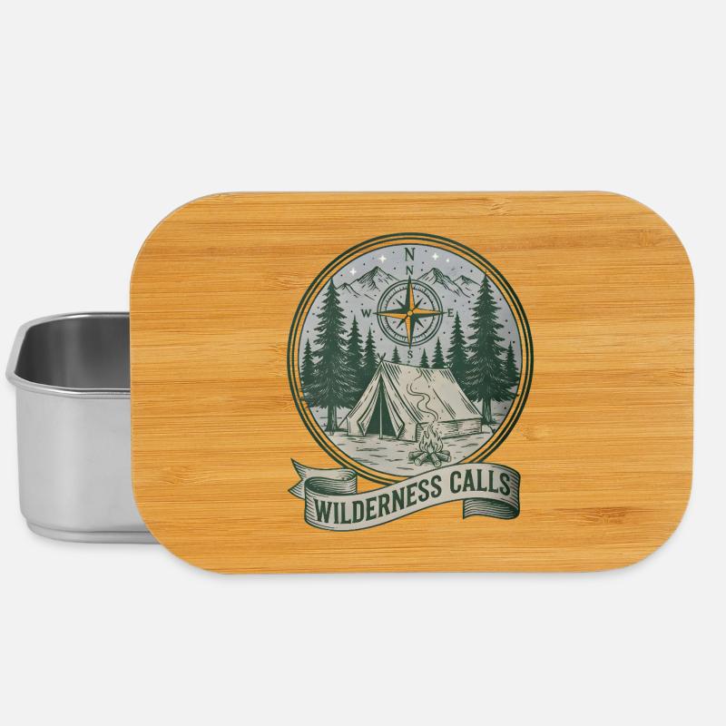 Wilderness Calls Compass Camp - Lunch Box - silver