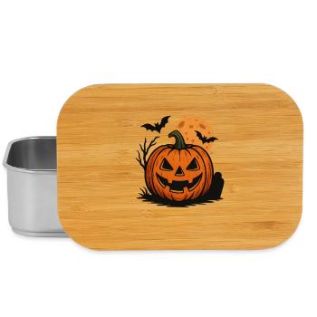 Visage de citrouille Halloween Nuit au clair de lune - Boîte à goûter - argent - Devant