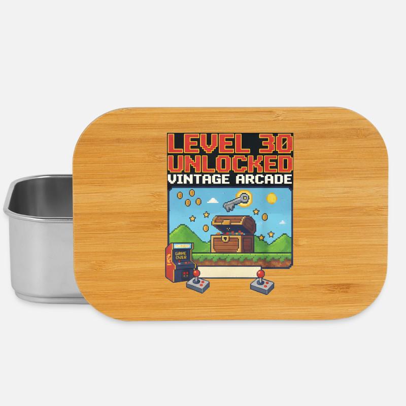 Level 30 Unlocked Vintage Arcade - Lunch Box - silver