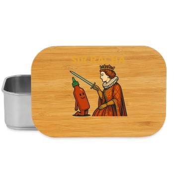 Sir Racha Mème drôle Chevalier Sauce Piquante Humour - Boîte à goûter - argent - Devant