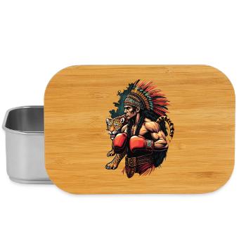 Indigenous WarriorWith Jaguar - Lunch Box - silver - Front