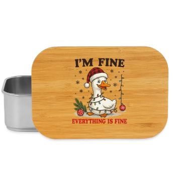 Weihnachtsente mit Lichterkette - Lunch Box - Silber - Vorne