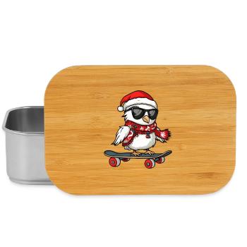 Colombe oiseau Noël drôle - Boîte à goûter - argent - Devant