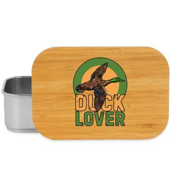 Amoureux des canards : Vert colvert volant Graphique - Boîte à goûter - argent - Devant
