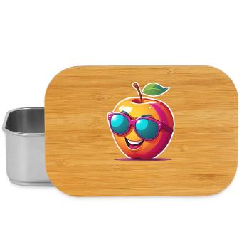 Apple with sunglasses - Lunch Box - silver - Front