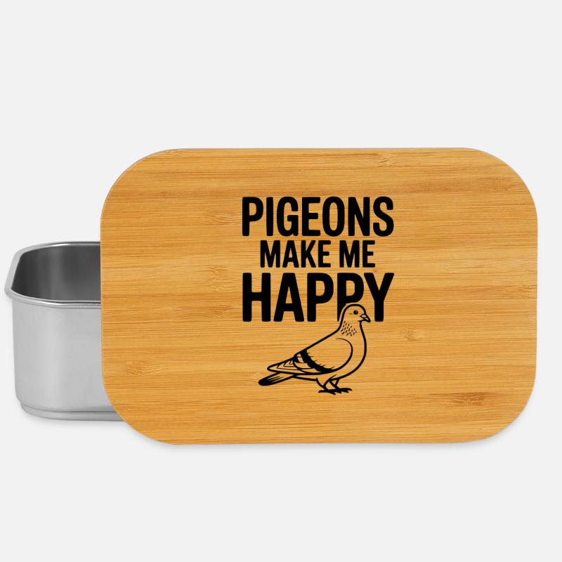 Les pigeons me rendent heureux - Boîte à goûter - argent