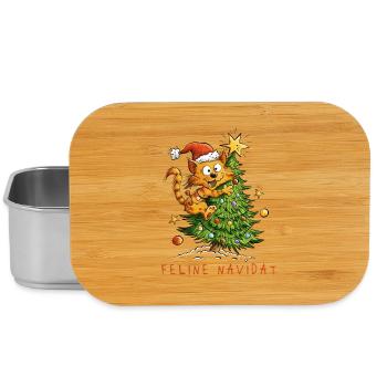 Feline Navidad Weihnachtskatze - Lunch Box - Silber - Vorne