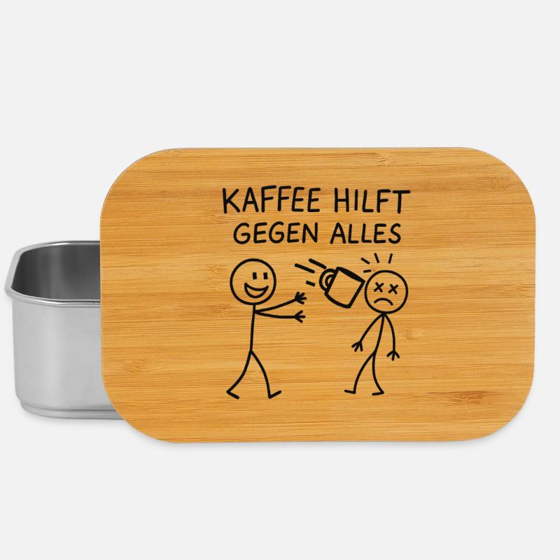 Kaffee hilft gegen alles Strichmännchen - Lunch Box - Silber