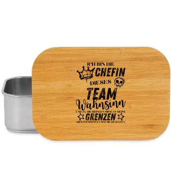 Leader of Team Madness – Sayings Design - Lunch Box - silver - Front