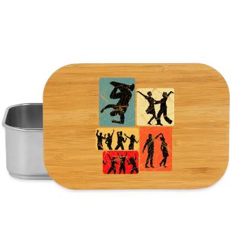 Silhouettes de danse dans un bloc rétro - Boîte à goûter - argent - Devant